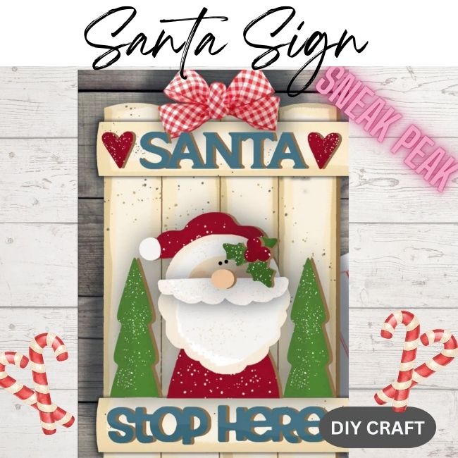 3D Wood Vintage Santa Sign DIY Craft: