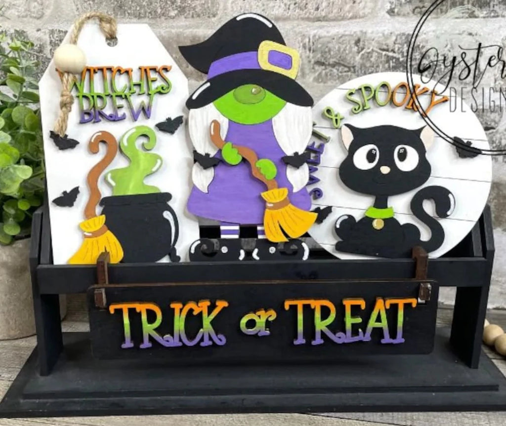 DIY Halloween Witch Wood Insert Kit:  Insert Only for Wagon or Bench