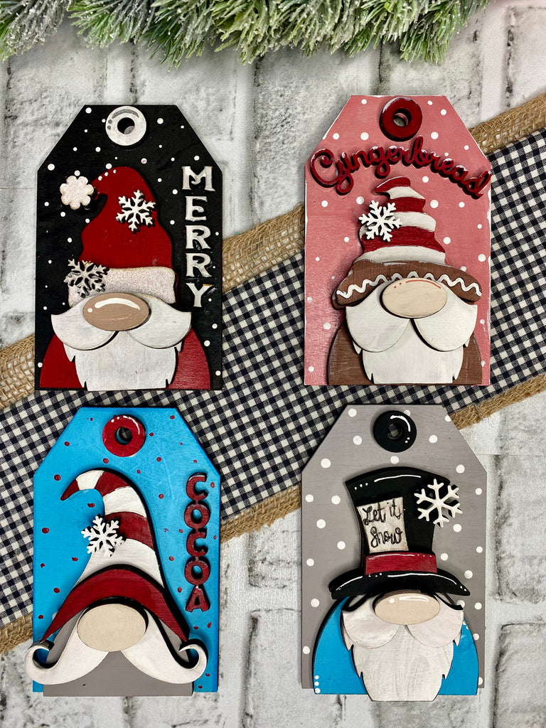 DIY Wood Blank Vintage Santa Ornament Gift Card Holder Set: