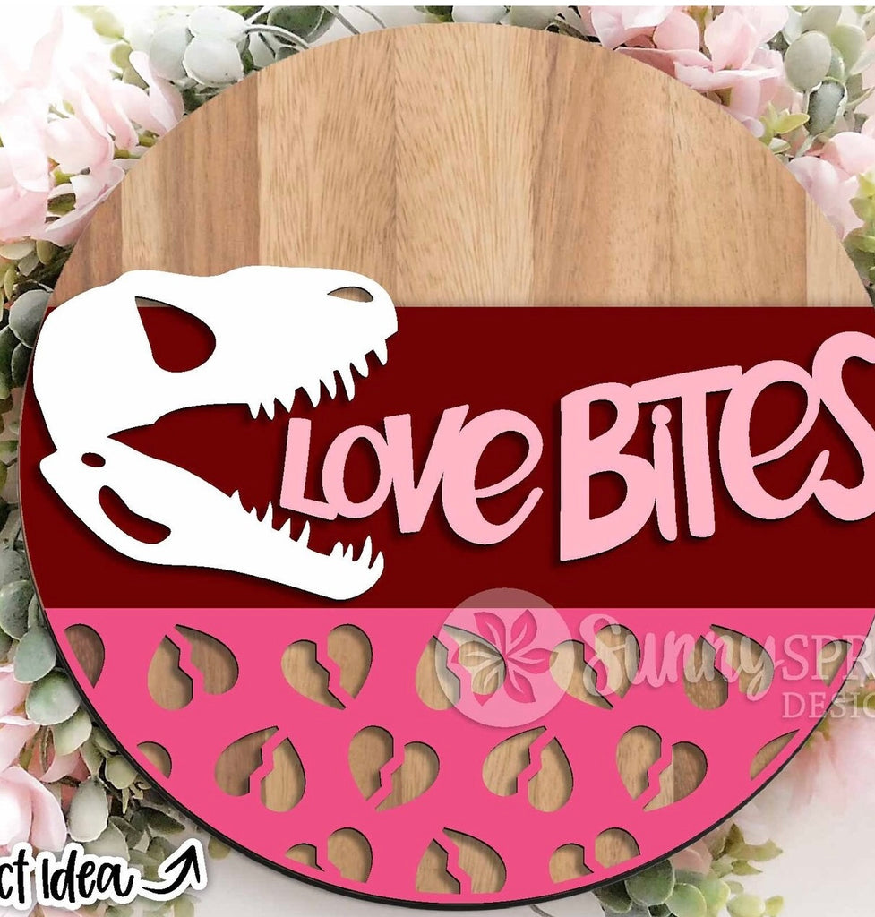 Wood 3 D Loads of Love Bites  Door Hanger; 12" or 18"