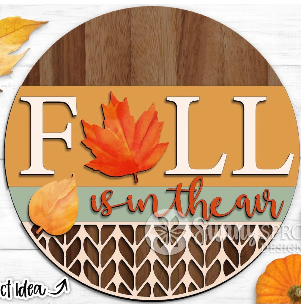 DIY Fall is in the Air Wood DIY Door Hanger Blank: 12 or 18"