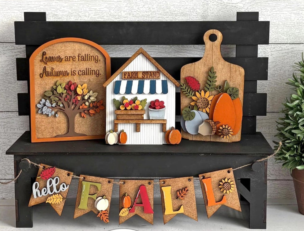 Autumn is Calling Fall DIY Wood Tiered Tray Kit Shelf Sitter Set:Tier Tray Only