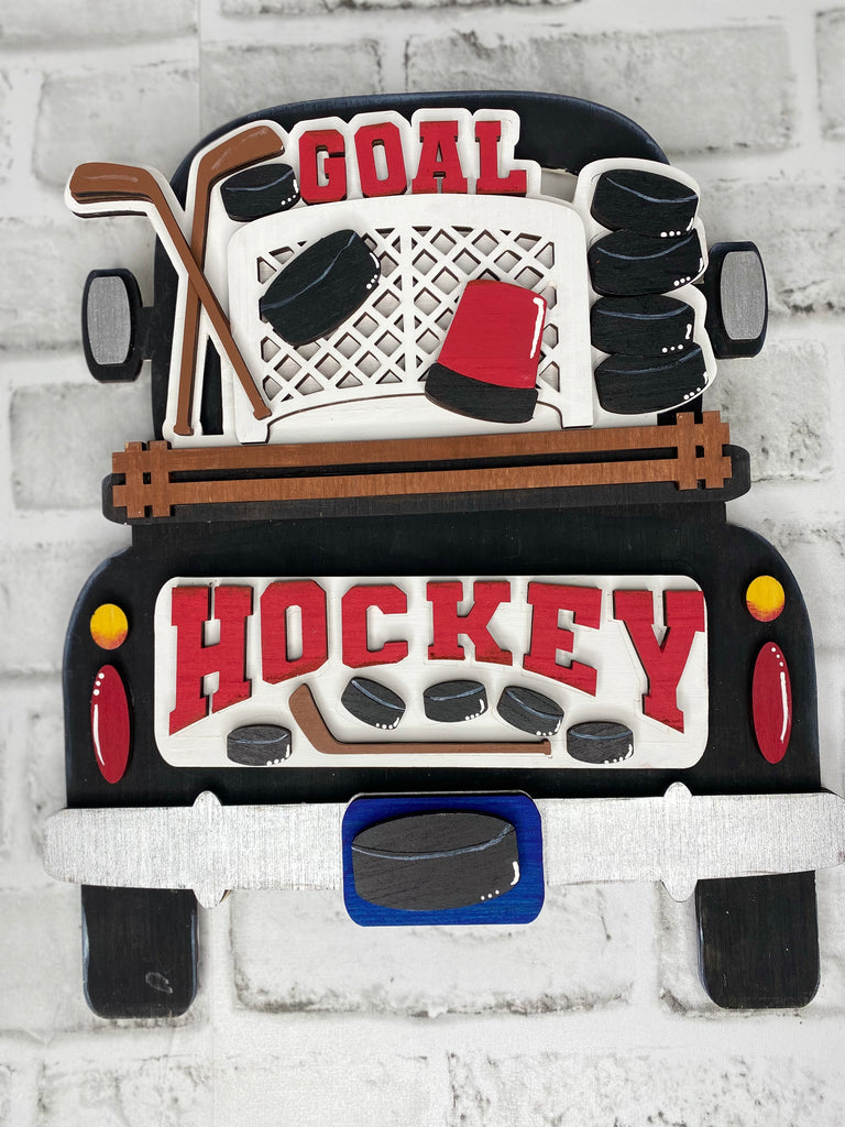 3D DIY Hockey Wood Truck  Insert: Insert Only for Double Sided Vintage Truck