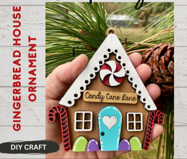 DIY Wood GINGERBREAD HOUSE Ornament