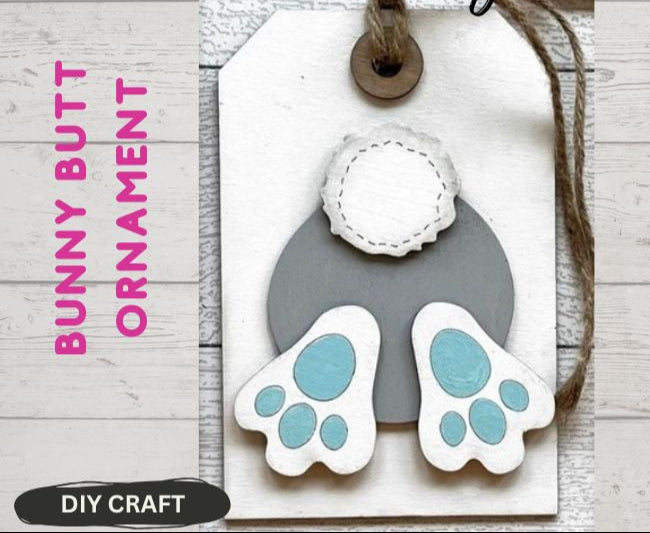DIY Wood Bunny Butt Ornament