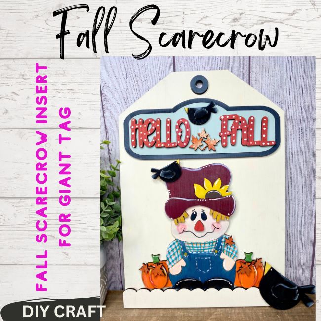 Fall Scarecrow  DIY Wood Insert Kit for the Giant Gift Tag: Insert Only