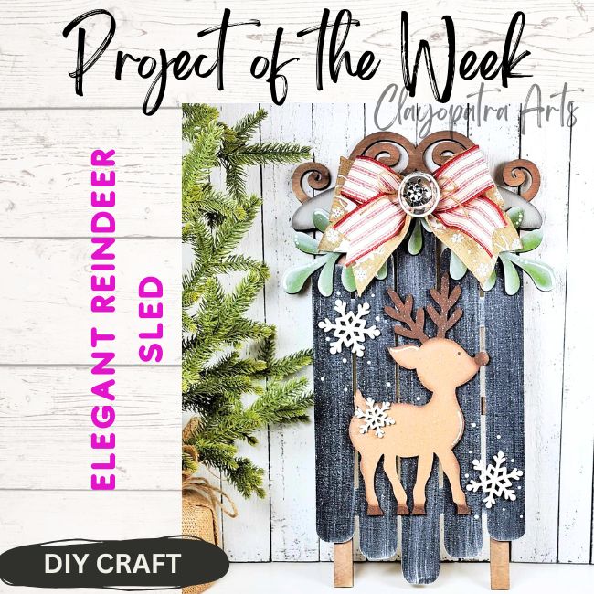 Elegant Reindeer Sled Sign Craft Kit