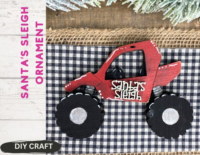 Santa's Sleigh Winter Ornament  DIY Craft