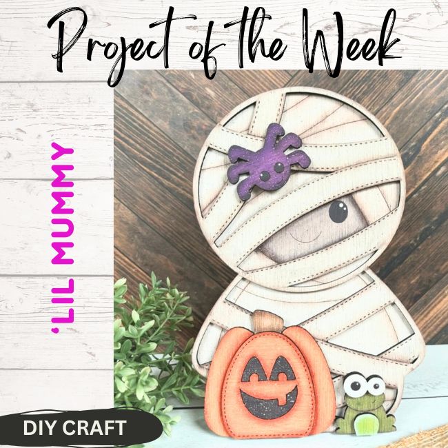 Lil Mummy Halloween Shelf Sitter  Craft Kit