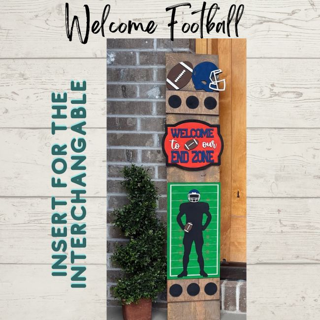 Welcome Football Interchangeable Porch Leaner Kit ***3D Kit only***