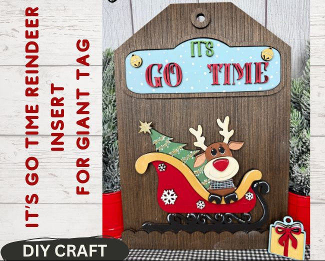 It's Go Time Reindeer DIY Wood Insert Kit for the Giant Gift Tag: Insert Only