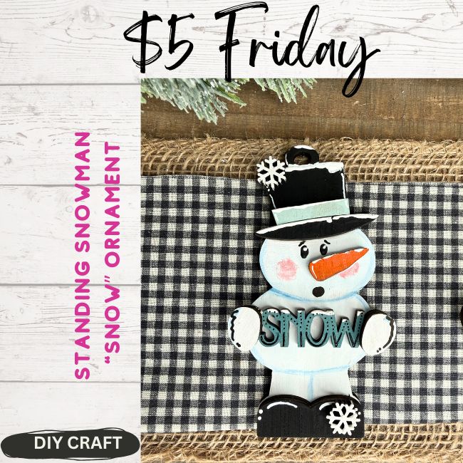 Standing Snowman Snow Wood Winter Ornament  DIY Craft