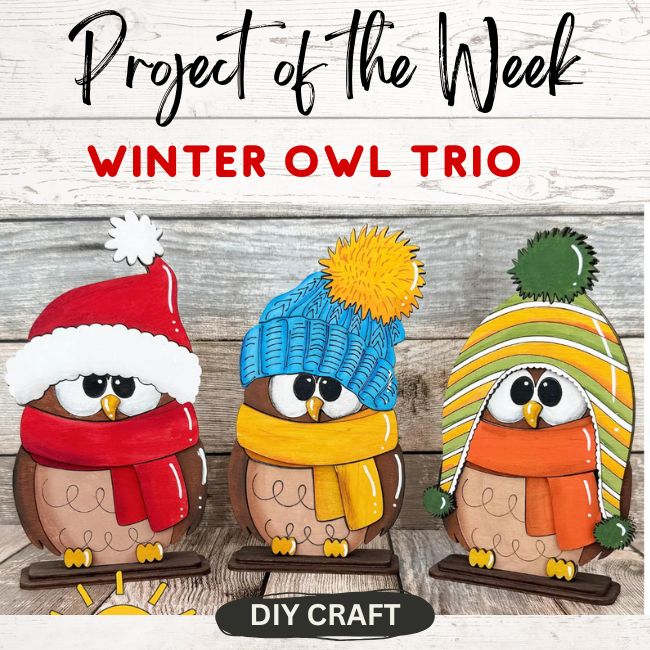 Winter Owl Trio Shelf Sitter Craft Kit