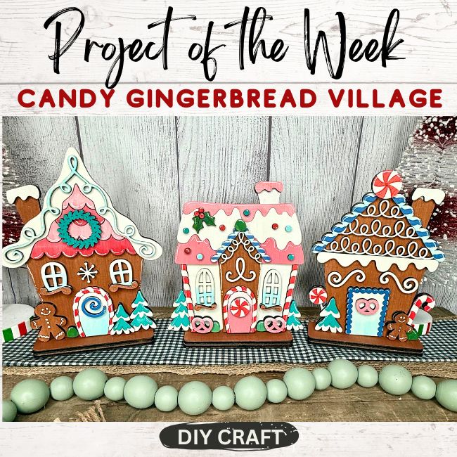 Candy Gingerbread House Trio Shelf Sitter Craft Kit