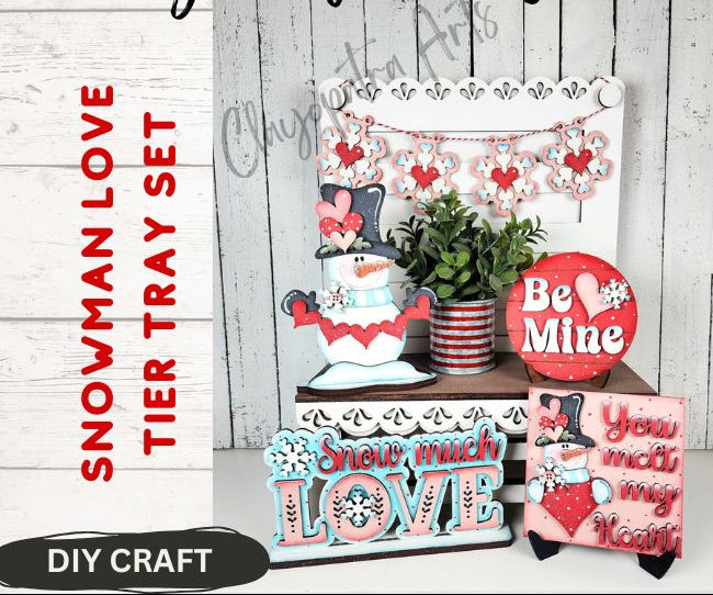 Snowman Love Tier Tray Craft Kit
