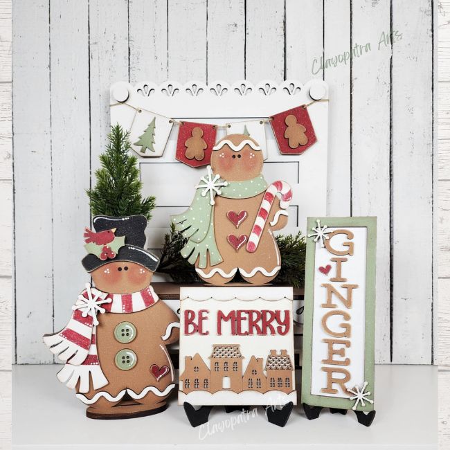 Ginger Bread Wood Tiered Tray Kit Shelf Sitter Set:Tier Tray Only
