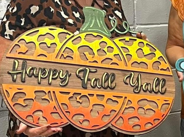 DIY Wood Multi Layered Happy Fall Y'All Pumpkin