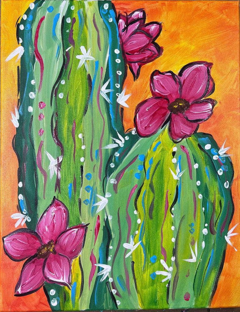 Cactus in Bloom Canvas Paint Kit
