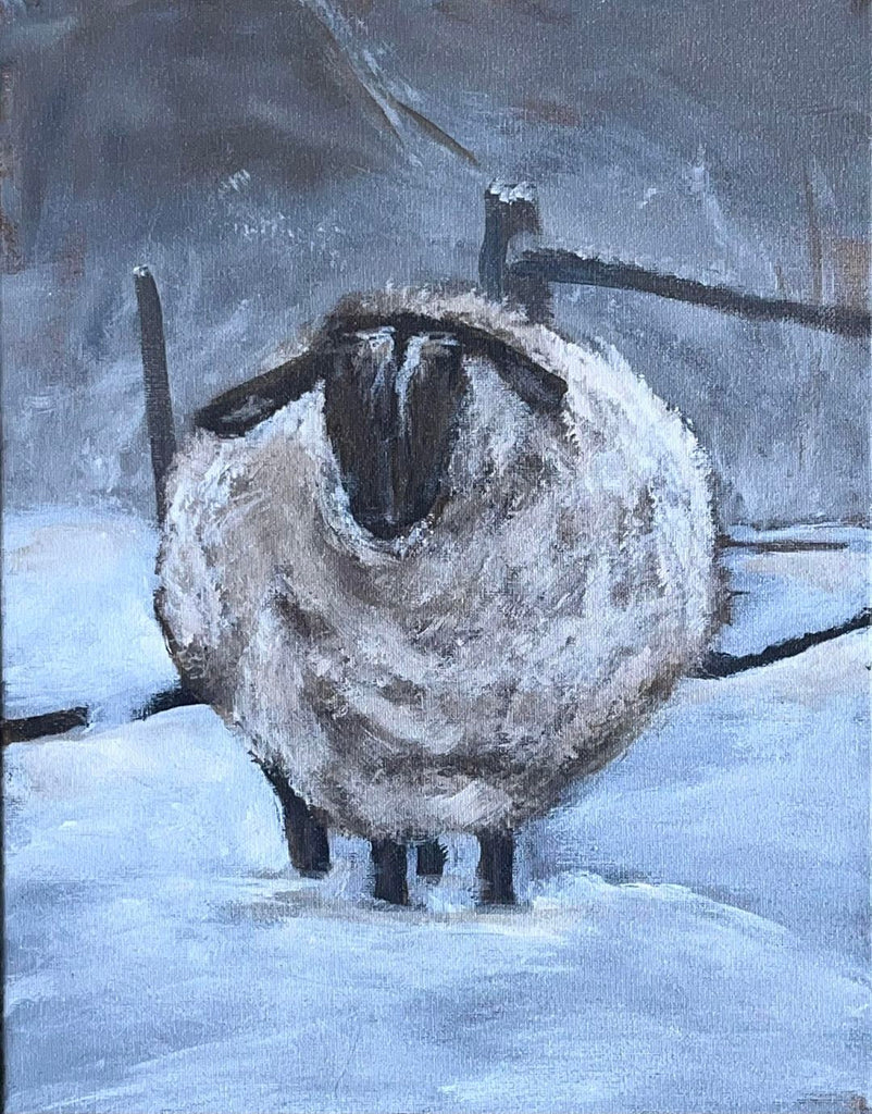 Winter Sheep  Canvas Paint Kit