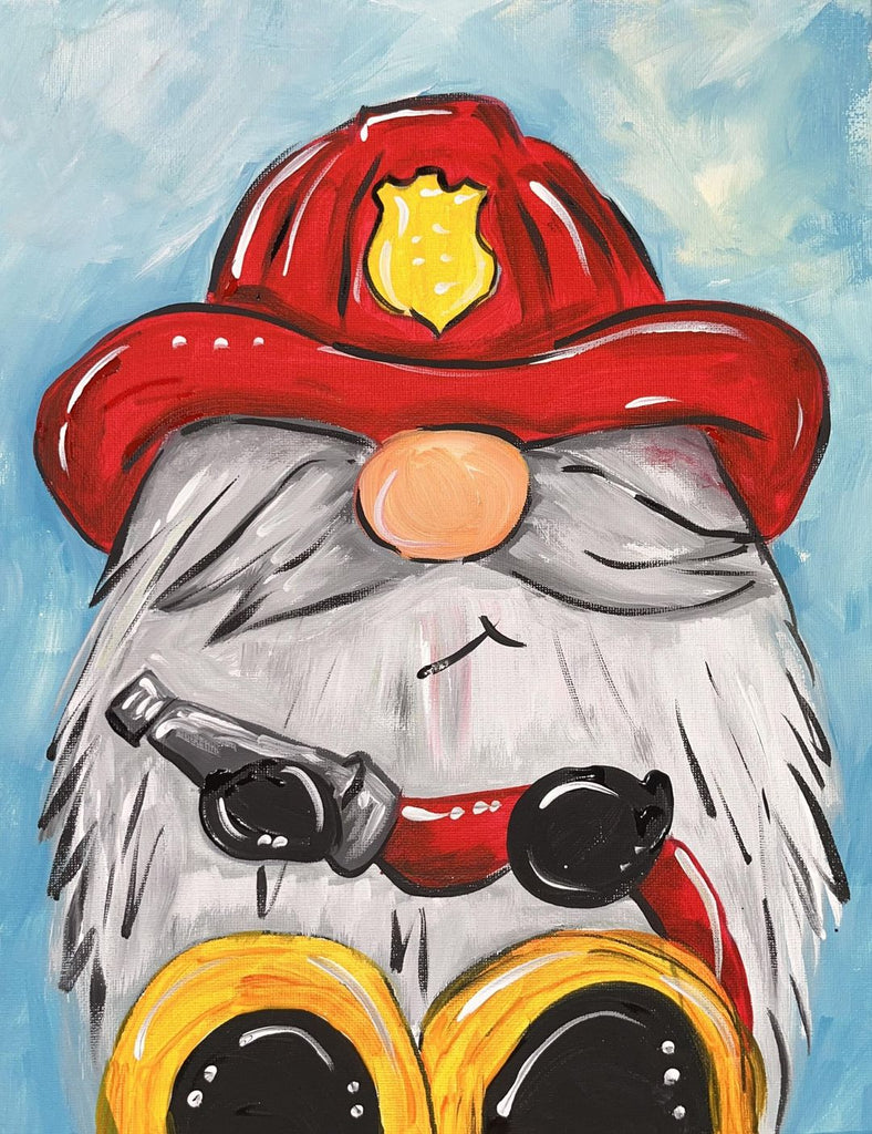 Firefighter Gnome Canvas Paint Kit