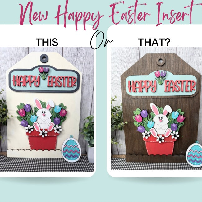 Happy Easter Bunny in Pot DIY Wood Insert Kit for the Giant Gift Tag ...