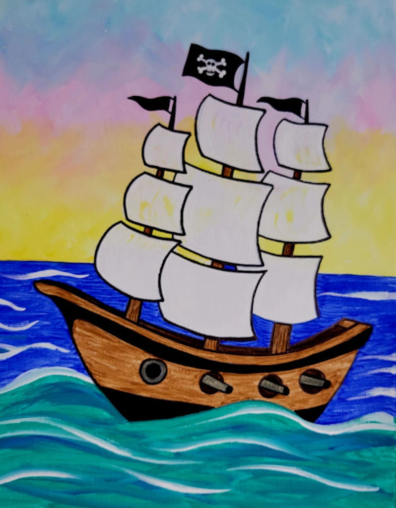 Pirate Ship Canvas Kids Paint Kit