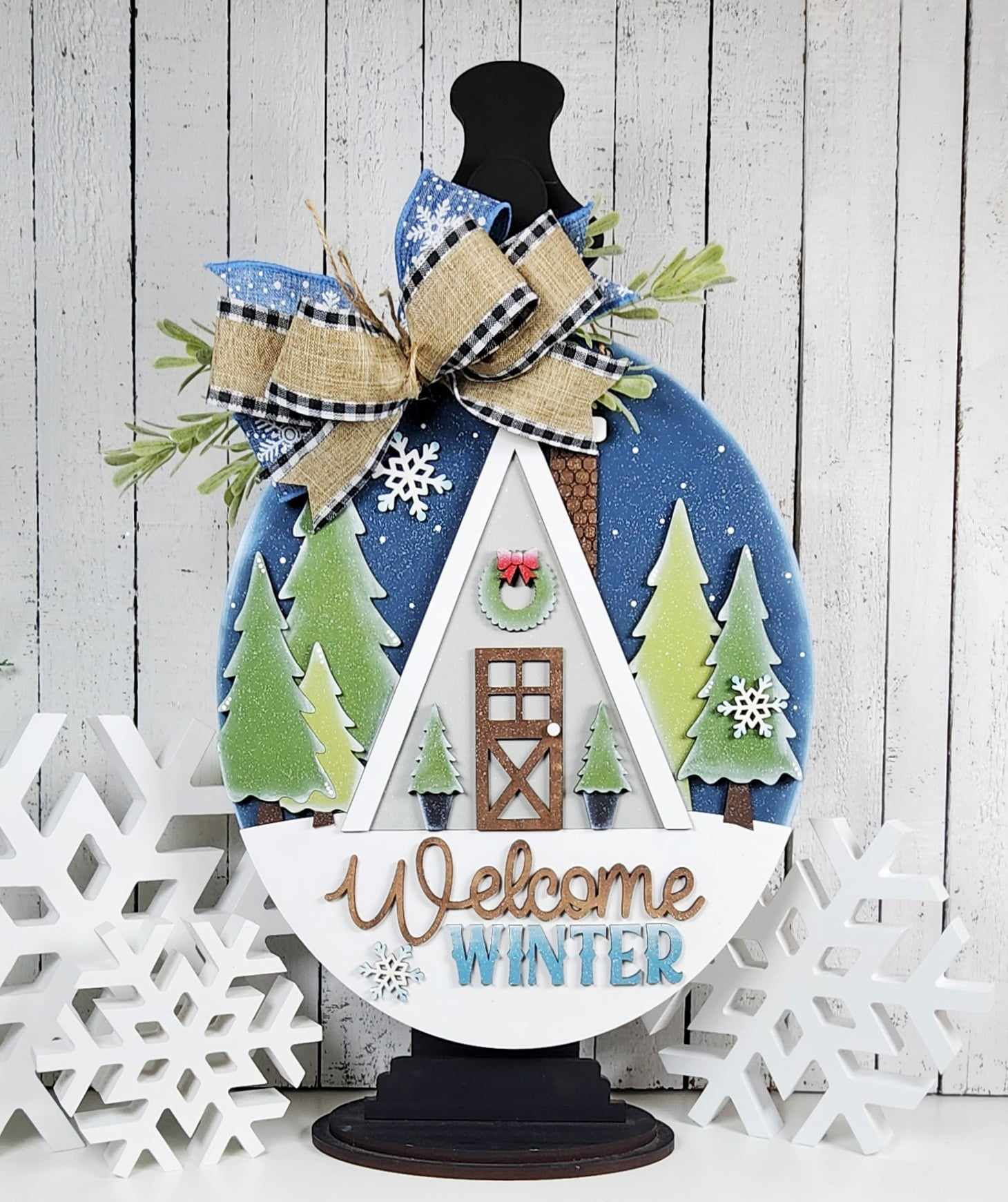 Winter Welcome Wood 3D DIY Sign for Hanging Stand – Clayopatra Arts