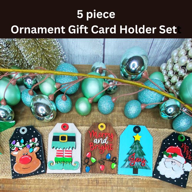 DIY Wood Blank Holiday Gift Card Holder Set: