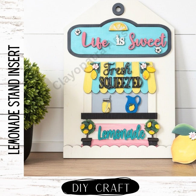 Lemonade Stand  DIY Farmhouse Craft Wood Insert Kit for the Giant Gift Tag: Insert Only