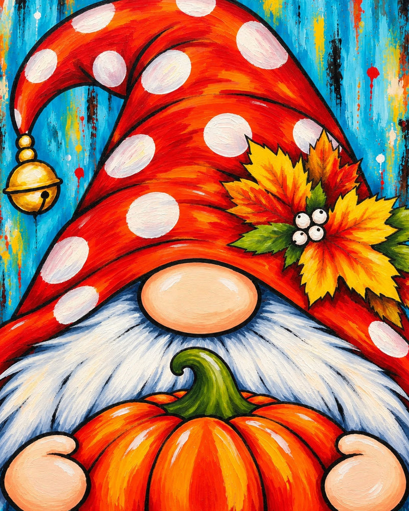 Fall Gnome and Pumpkin Canvas Paint Kit