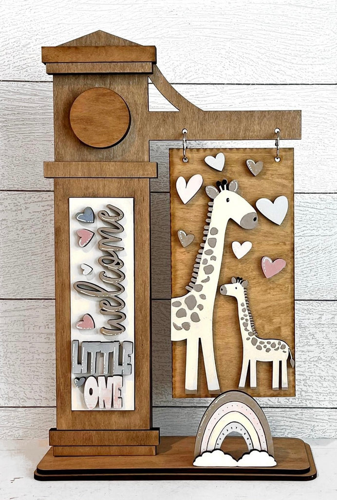 Giraffe welcome little one DIY Wood Insert Kit for the Arm Stand: Insert Only