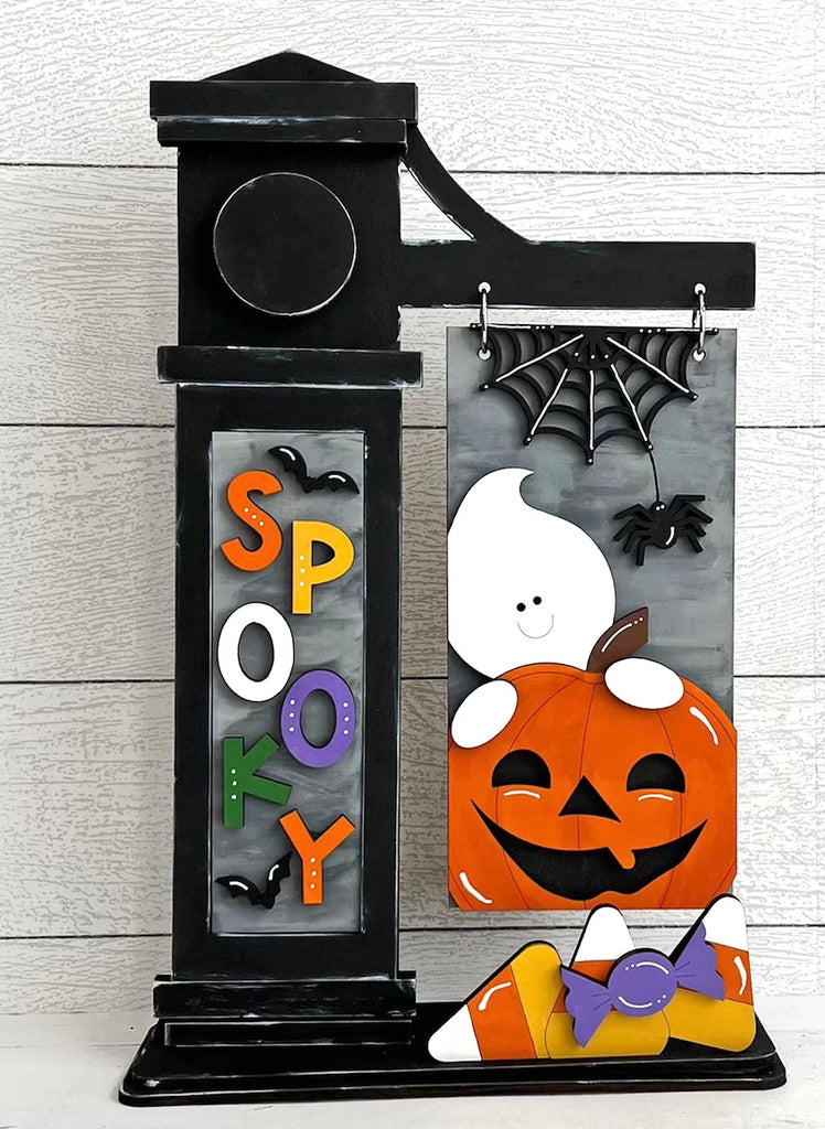 Spooky Ghosts and Pumpkin DIY Wood Insert Kit for the Arm Stand: Insert Only
