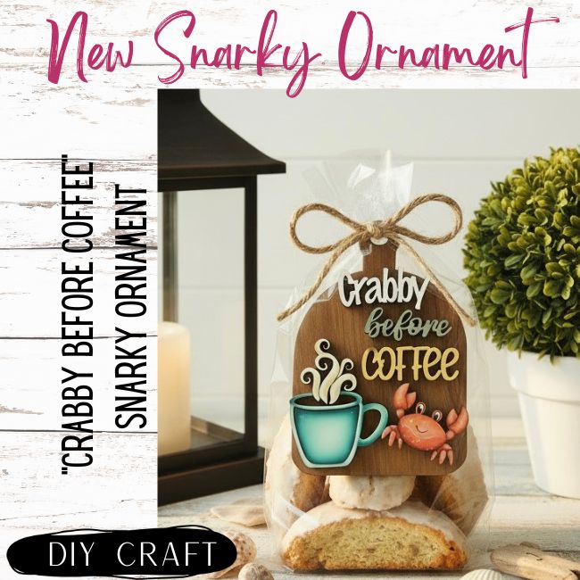 Crabby Before Coffee Snarky Anytime Ornament