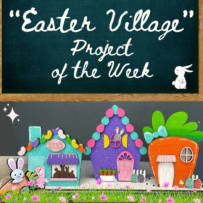 DIY Wood 4 piece Easter Bunny Village Project: