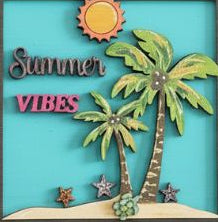 Summer Vibe Tile Ladder Shelf Sitter Sign Craft Kit:Tile Only