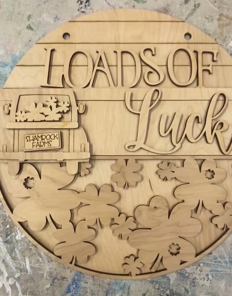 12 or 18" DIY 3D Wood Loads of Luck truck Back Door Hanger Blank