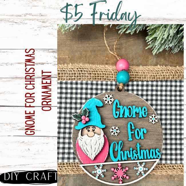 Gnome For Christmas Farmhouse  Winter Ornament DIY Craft Kit