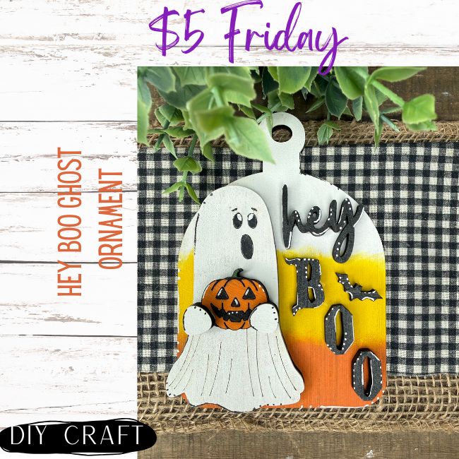 Hey Boo Ghost Halloween Farmhouse Fall Ornament DIY Craft Kit