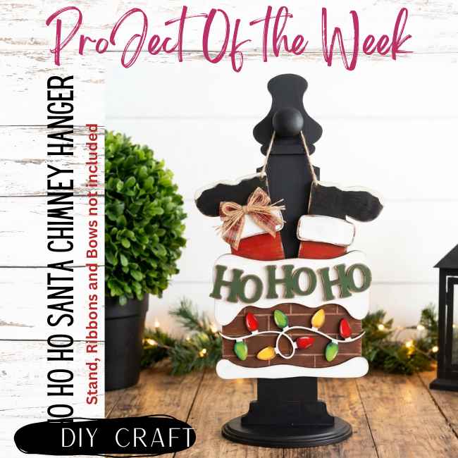 Ho Ho Ho Santa and Chimney Door Hanger  Winter Sign DIY Wood Craft Kit
