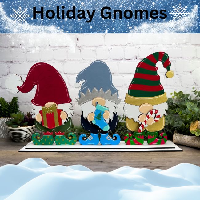 DIY Wood Holiday Gnomies Trio