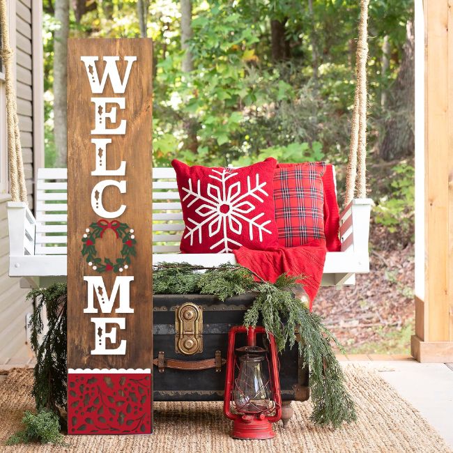 Welcome Christmas Wreath Porch Leaner Kit ***3D Kit only***