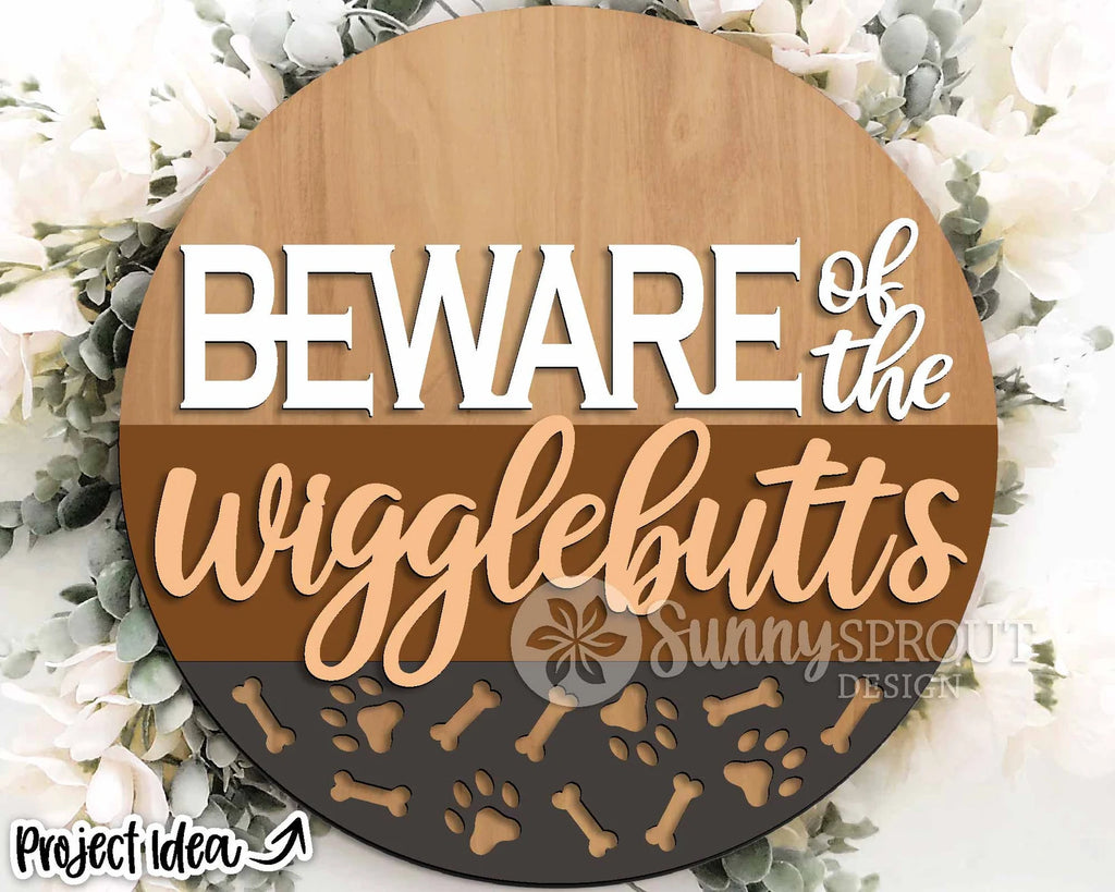 Beware the Wigglebutts DIY Wood Door Hanger Blank: 12" or 18"