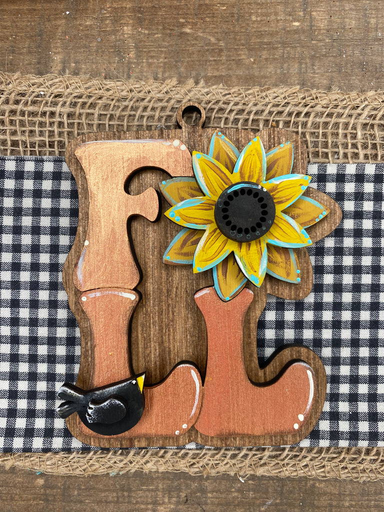 Fall Sunflower Word Bubble Fall Ornament  DIY Craft