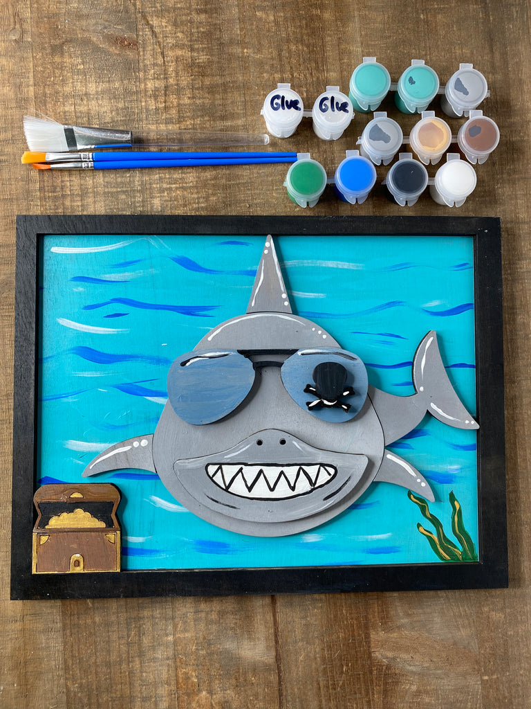 Multi Layer Wood Pirate Shark Artsy Project for Kids
