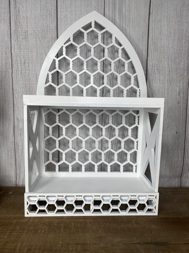 Cathedral Style Tiered Tray Shelf