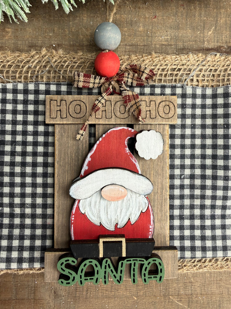 Santa Ho Ho Ho Palette Wood Winter Ornament  DIY Craft
