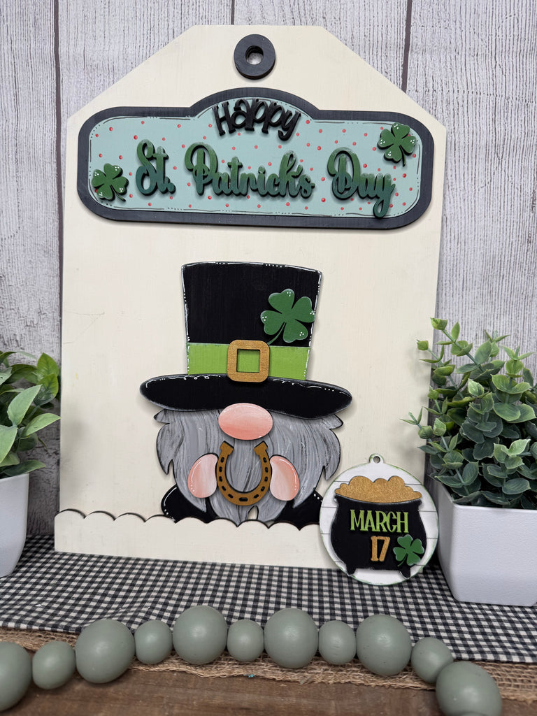 St. Patricks Day Leprechaun DIY Wood Insert Kit for the Giant Gift Tag: Insert Only