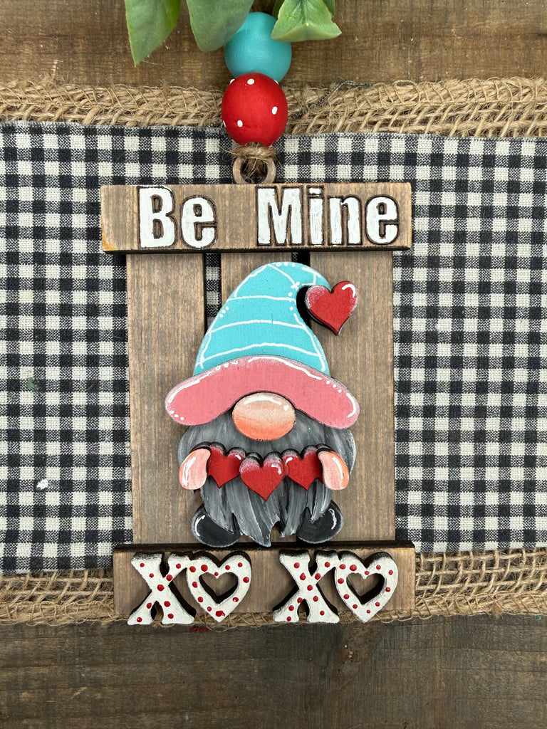 Valentine Gnome Palette Board  Wood Spring Ornament  DIY Craft