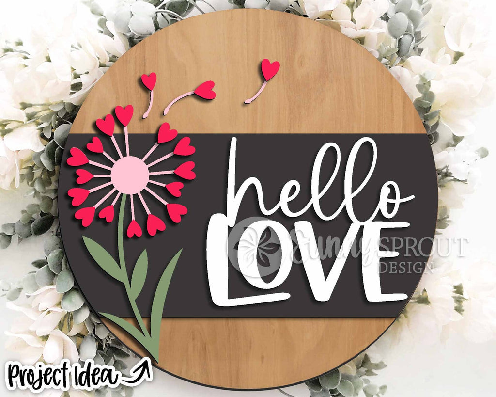 Wood DIY 3 D Loads of Hello Love, Make a Wish  Door Hanger; 12" or 18"