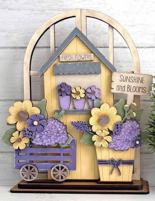 Flower Market Stand Insert For Window Shelf Sitter  DIY Wood Insert Kit: Insert Only